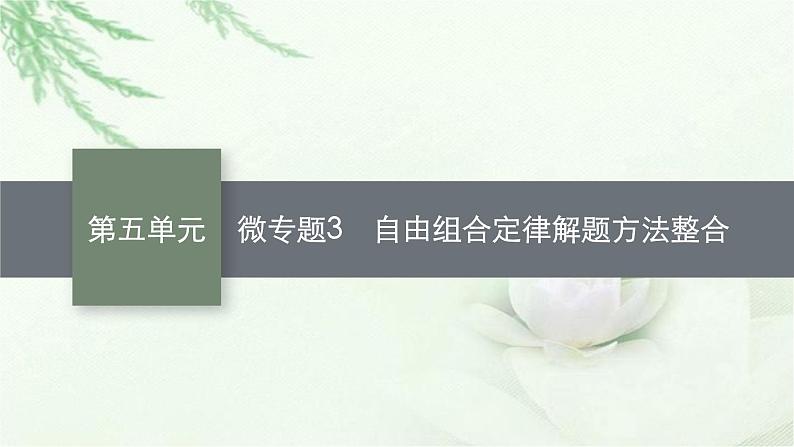 人教版2024届高考生物一轮复习微专题3自由组合定律解题方法整合教学课件第1页