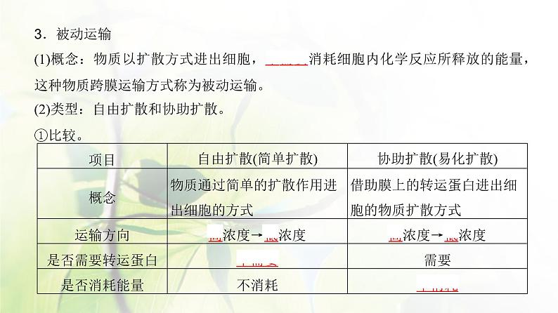 人教版2024届高考生物一轮复习细胞的物质输入和输出教学课件第8页