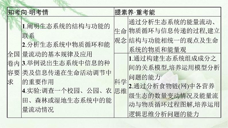 人教版2024届高考生物一轮复习生态系统的结构和功能教学课件第3页