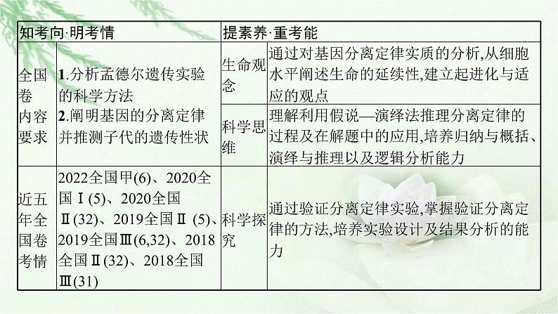 人教版2024届高考生物一轮复习基因的分离定律教学课件第3页