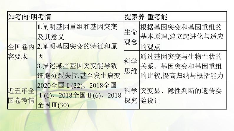 人教版2024届高考生物一轮复习基因突变与基因重组教学课件 (2)第3页