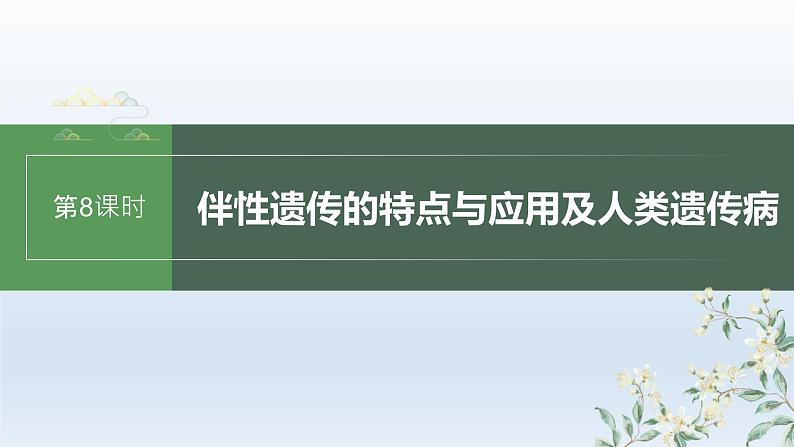 人教版2024届高考生物一轮复习伴性遗传的特点与应用及人类遗传病教学课件第1页