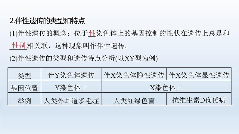 人教版2024届高考生物一轮复习伴性遗传的特点与应用及人类遗传病教学课件第8页