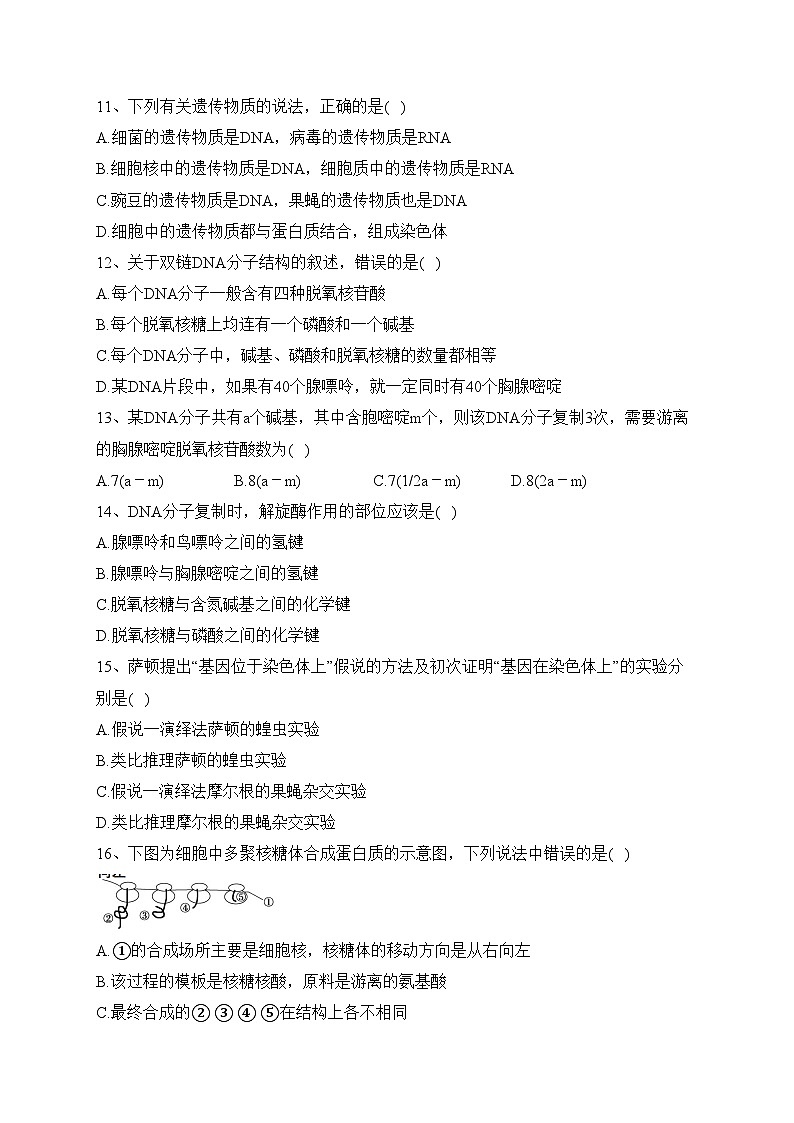 吉林省2022-2023学年高一下学期6月测试生物试卷（含答案）03