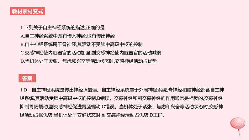 2024版高考生物一轮复习教材基础练第八章动物生命活动的调节第2节神经调节教学课件第4页