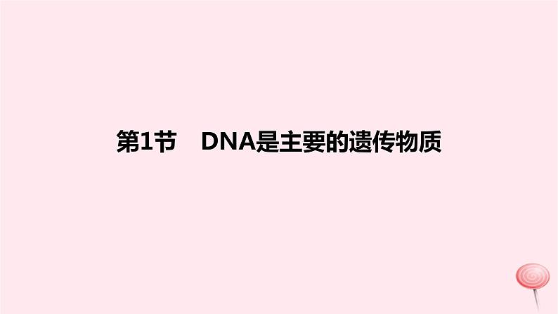 2024版高考生物一轮复习教材基础练第六章遗传的分子基础第1节DNA是主要的遗传物质教学课件第1页