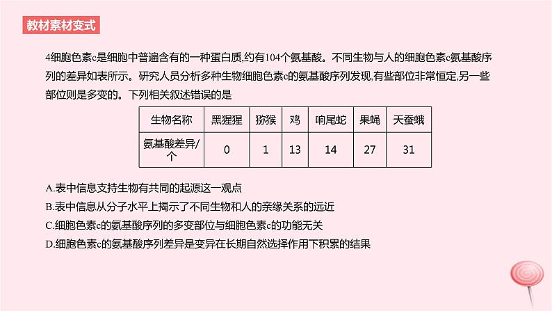 2024版高考生物一轮复习教材基础练第七章生物的变异与进化第2节生物的进化教学课件第8页