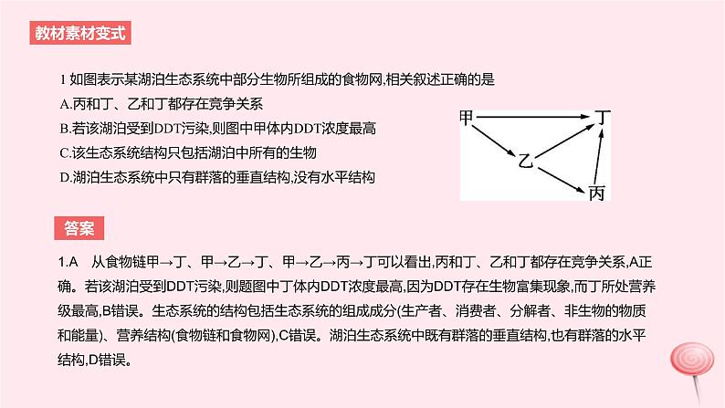 2024版高考生物一轮复习教材基础练第十章生物与环境第3节生态系统的结构和功能教学课件第4页