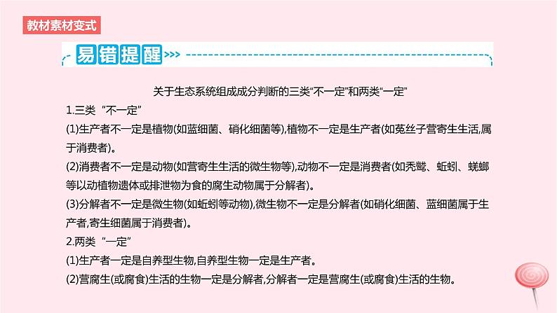 2024版高考生物一轮复习教材基础练第十章生物与环境第3节生态系统的结构和功能教学课件第7页