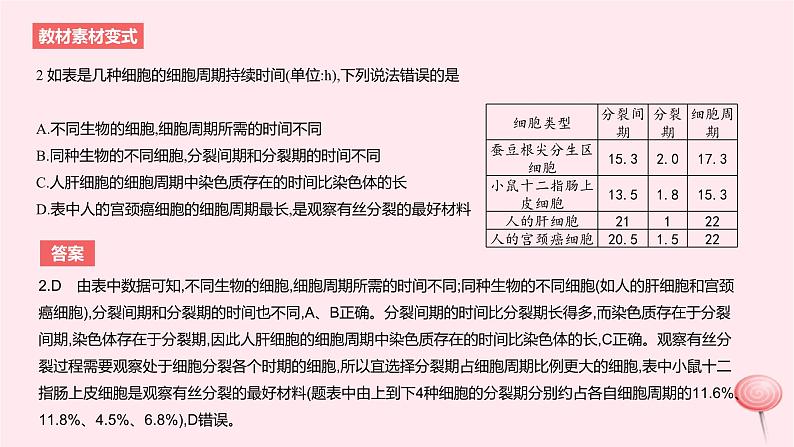 2024版高考生物一轮复习教材基础练第四章细胞的生命历程第1节细胞的增殖教学课件05