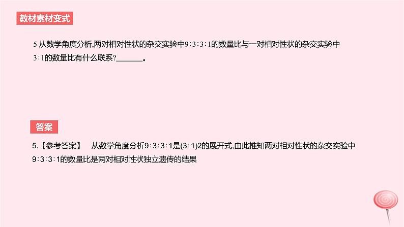 2024版高考生物一轮复习教材基础练第五章遗传的基本规律长句训练3生物遗传中的相关推理分析教学课件07