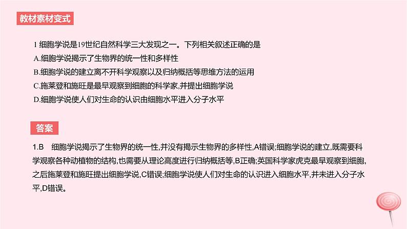 2024版高考生物一轮复习教材基础练第一章走近细胞及细胞的分子组成第1节走近细胞教学课件04