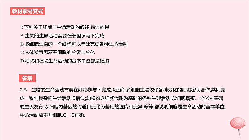 2024版高考生物一轮复习教材基础练第一章走近细胞及细胞的分子组成第1节走近细胞教学课件05