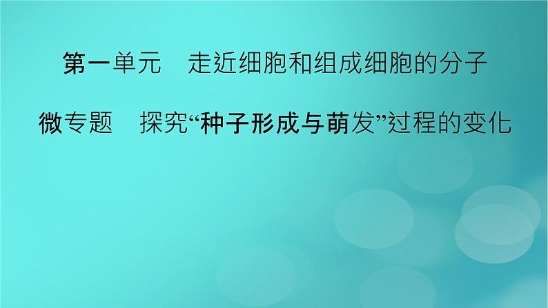 新高考适用2024版高考生物一轮总复习必修1分子与细胞第1单元走近细胞和组成细胞的分子微专题探究“种子形成与萌发”过程的变化课件02