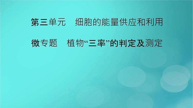 新高考适用2024版高考生物一轮总复习必修1分子与细胞第3单元细胞的能量供应和利用微专题植物“三率”的判定及测定课件第2页