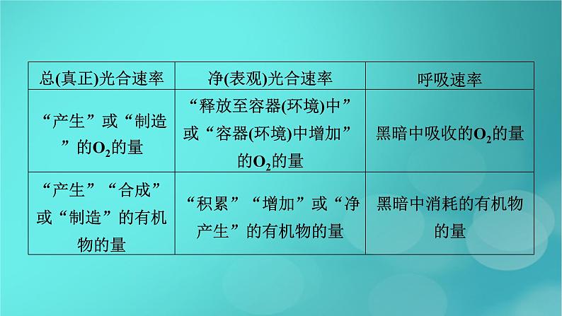 新高考适用2024版高考生物一轮总复习必修1分子与细胞第3单元细胞的能量供应和利用微专题植物“三率”的判定及测定课件第5页