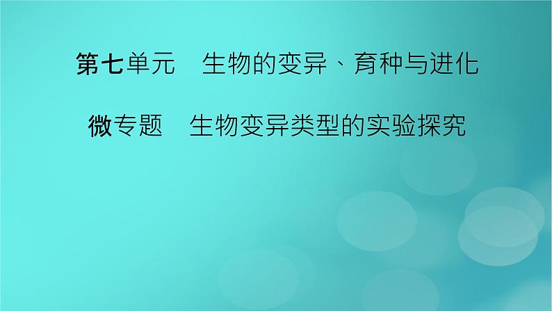 新高考适用2024版高考生物一轮总复习必修2遗传与进化第7单元生物的变异育种与进化微专题生物变异类型的实验探究课件第2页