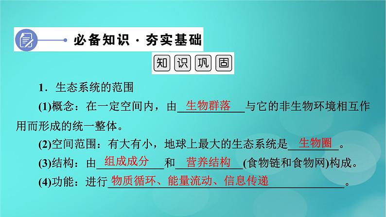 新高考适用2024版高考生物一轮总复习选择性必修2生物与环境第9单元生物与环境第3讲生态系统的结构与能量流动课件第7页