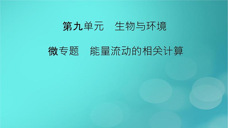 新高考适用2024版高考生物一轮总复习选择性必修2生物与环境第9单元生物与环境微专题能量流动的相关计算课件第2页