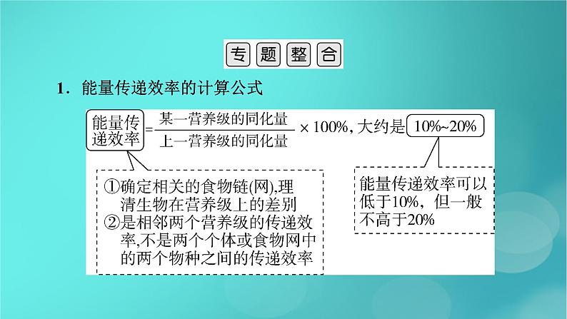 新高考适用2024版高考生物一轮总复习选择性必修2生物与环境第9单元生物与环境微专题能量流动的相关计算课件第3页