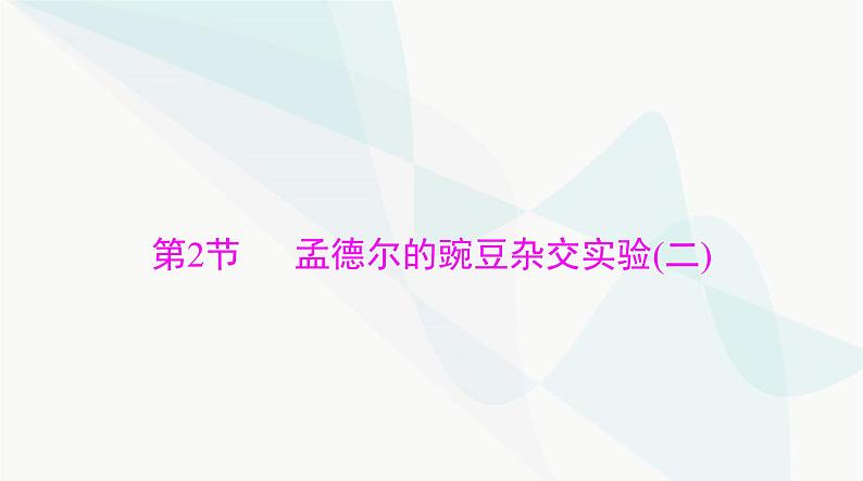 2024年高考生物一轮复习必修2第1章第2节孟德尔的豌豆杂交实验(二)课件01