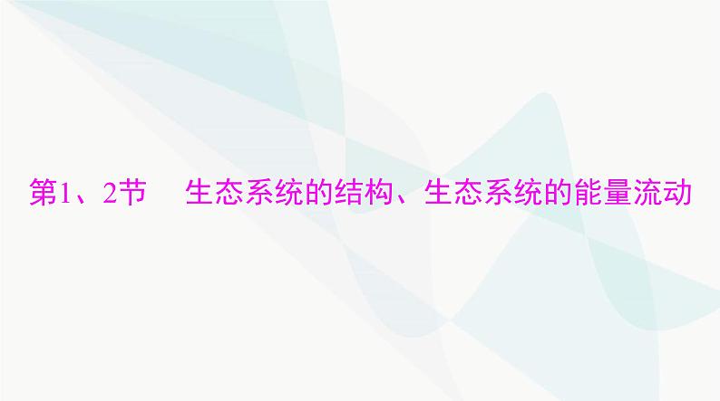 2024年高考生物一轮复习选择性必修2第3章第1、2节生态系统的结构、生态系统的能量流动课件04