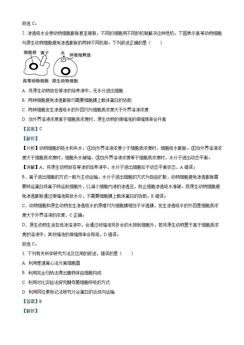 精品解析：辽宁省大连市2022—2023学年高二下学期期末生物试题（解析版）02