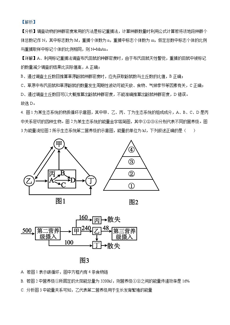 精品解析：山东省济宁市2022-2023学年高二下学期期末生物试题（解析版）第3页