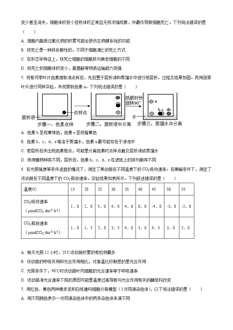 2023重庆市巴蜀中学高一下学期期末生物试题含解析02