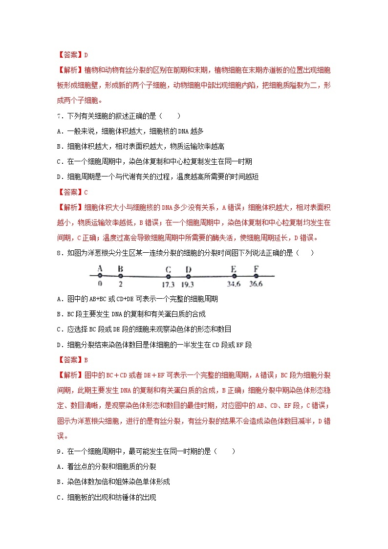 暑期预习2023高中生物专题10细胞的增殖核心素养练习新人教版必修103