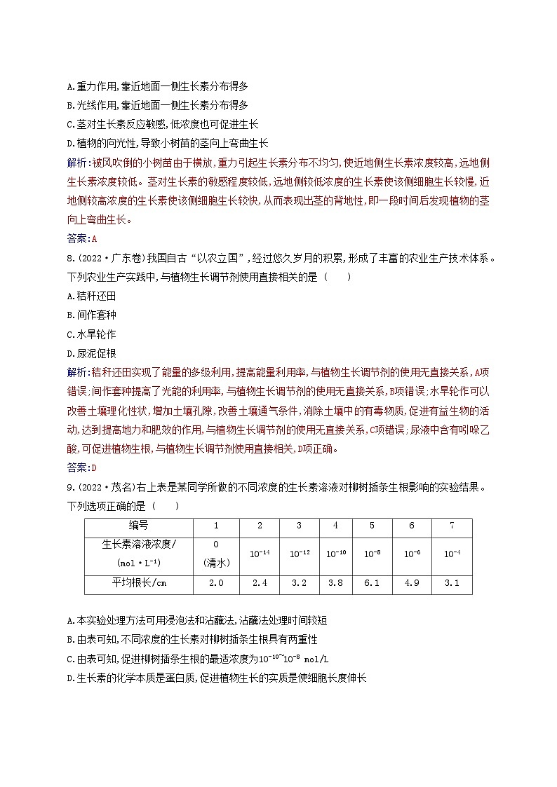 新教材2023高中生物第5章植物生命活动的调节质量评估新人教版选择性必修1 试卷03