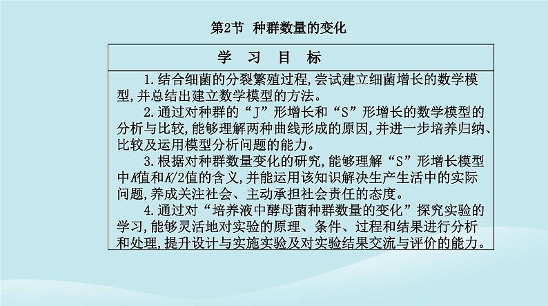 新教材2023高中生物第1章种群及其动态第2节种群数量的变化课件新人教版选择性必修202