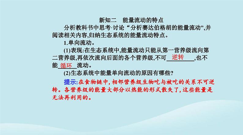 新教材2023高中生物第3章生态系统及其稳定性第2节生态系统的能量流动课件新人教版选择性必修2第5页