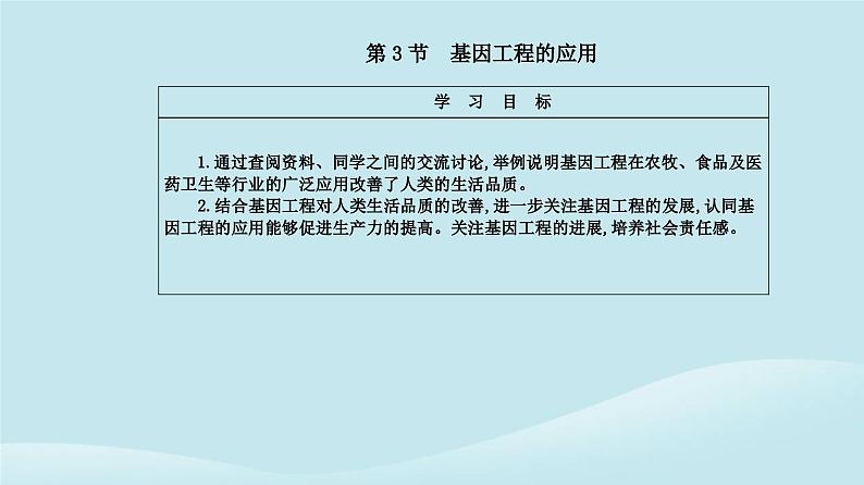 新教材2023高中生物第3章基因工程第3节基因工程的应用课件新人教版选择性必修3第2页