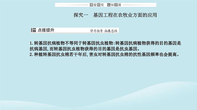 新教材2023高中生物第3章基因工程第3节基因工程的应用课件新人教版选择性必修3第7页