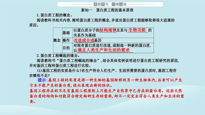 新教材2023高中生物第3章基因工程第4节蛋白质工程的原理和应用课件新人教版选择性必修303