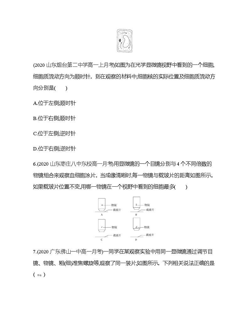 高中生物人教版（2019）必修1第一章1.2《细胞的多样性和统一性》同步练习第3页