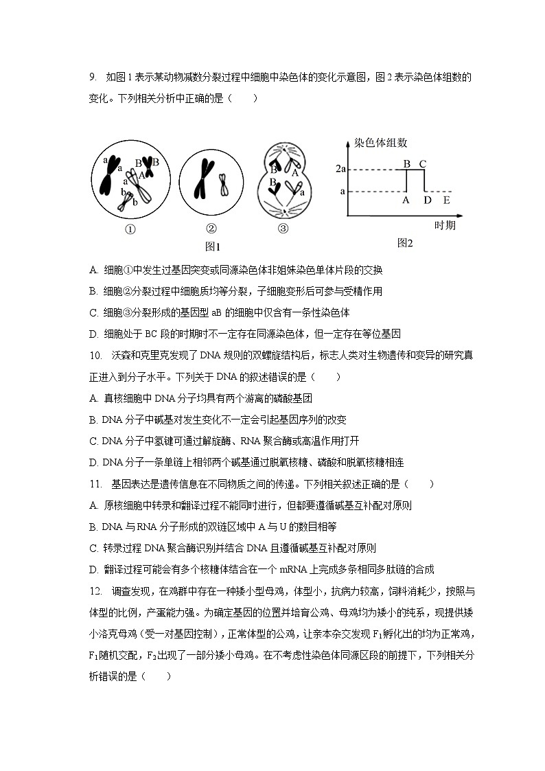 2022-2023学年青海省西宁市大通县高三（下）开学生物试卷（含解析）03