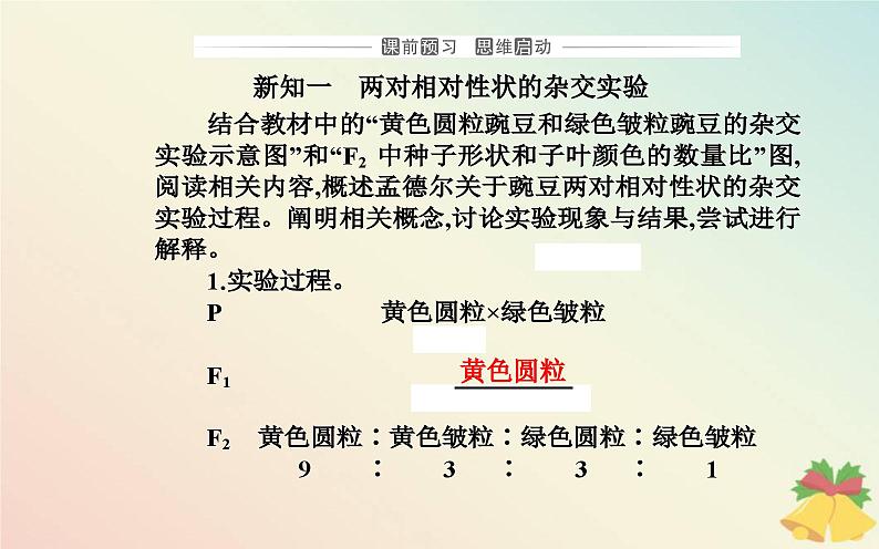 新教材2023高中生物第1章遗传因子的发现第2节孟德尔的豌豆杂交实验二课件新人教版必修203