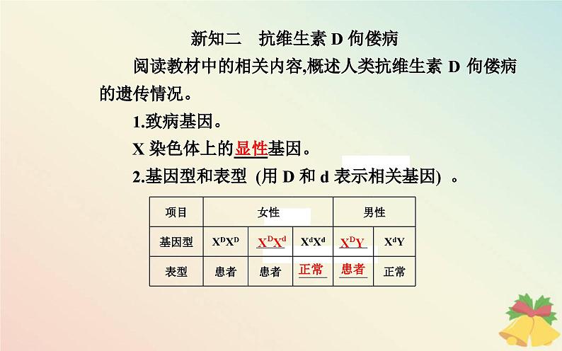 新教材2023高中生物第2章基因和染色体的关系第3节伴性遗传课件新人教版必修208