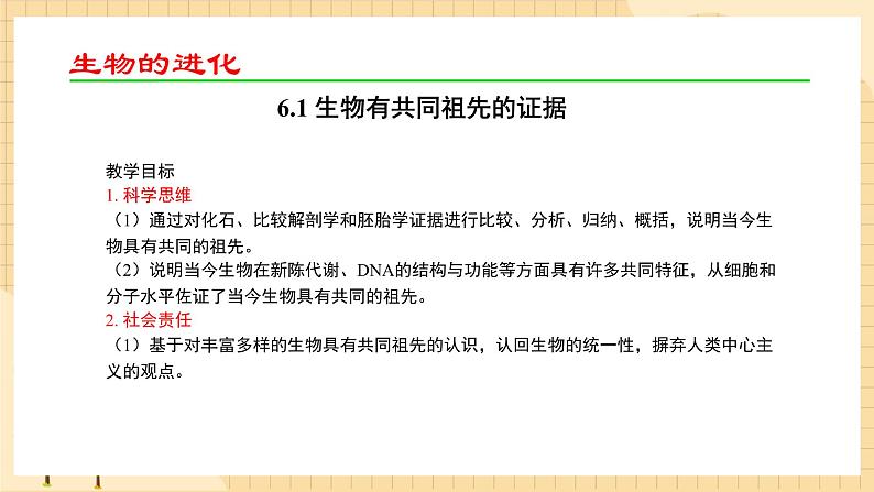 6.1 生物有共同祖先的证据 课件 人教版生物必修202