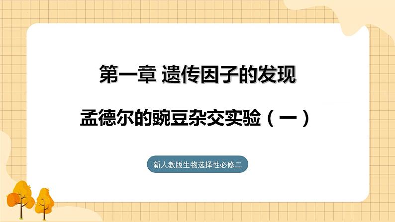 1.1孟德尔的豌豆杂交实验（一）（第一课时）  课件 新人教版生物必修201