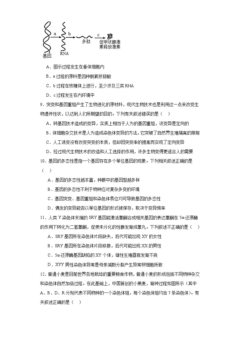 2023届陕西省山阳中学高三一模生物试题（含解析）03
