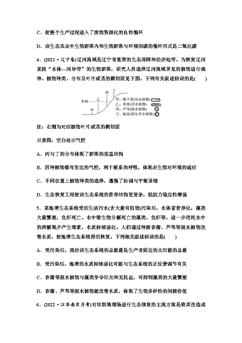 2024届高考生物一轮复习34人与环境课时质量评价+参考答案 试卷02
