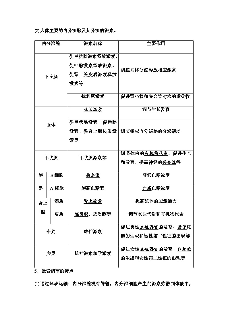 2024届高考生物一轮复习第8单元第26课内分泌系统组成与体液调节的过程学案第3页