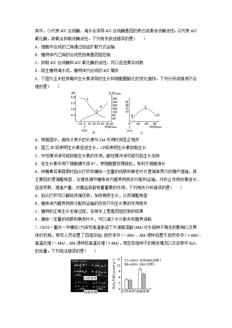 课时质量评价29植物生命活动的调节---2024版高考生物一轮总复习 试卷02