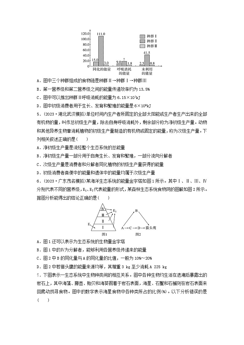 课时质量评价32生态系统的结构与能量流动---2024版高考生物一轮总复习 试卷02