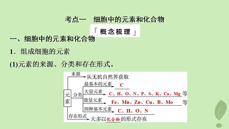 2024版高考生物一轮总复习第1单元细胞及其分子组成第2课细胞中的无机物糖类和脂质课件04