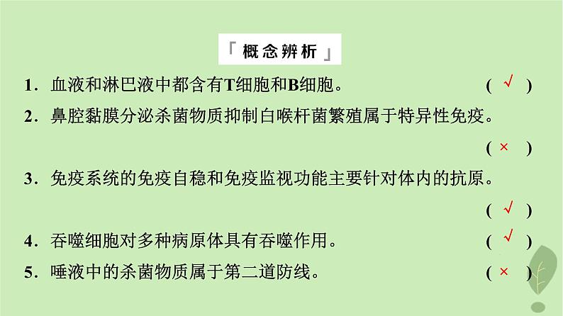 2024版高考生物一轮总复习第8单元生命活动的调节第28课免疫调节课件第8页