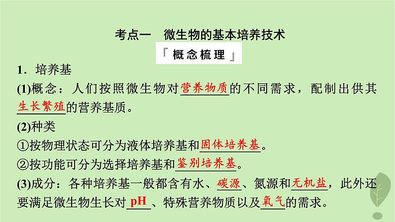 2024版高考生物一轮总复习第10单元生物技术与工程第36课微生物的培养技术及应用课件04